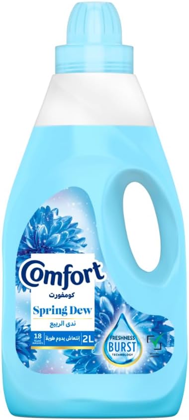COMFORT Fabric Softener, Spring Dew, with freshness-burst technology for longer lasting fragrance & soft clothes, 2L