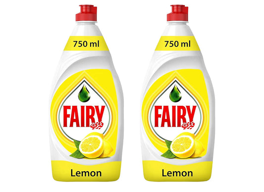 Fairy Lemon Dishwashing Liquid, 2 x 750ml