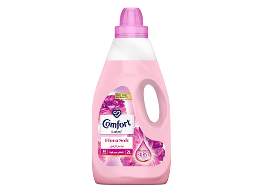 COMFORT Fabric Softener, Flora Soft, with freshness-burst technology for longer lasting fragrance & soft clothes, 2L
